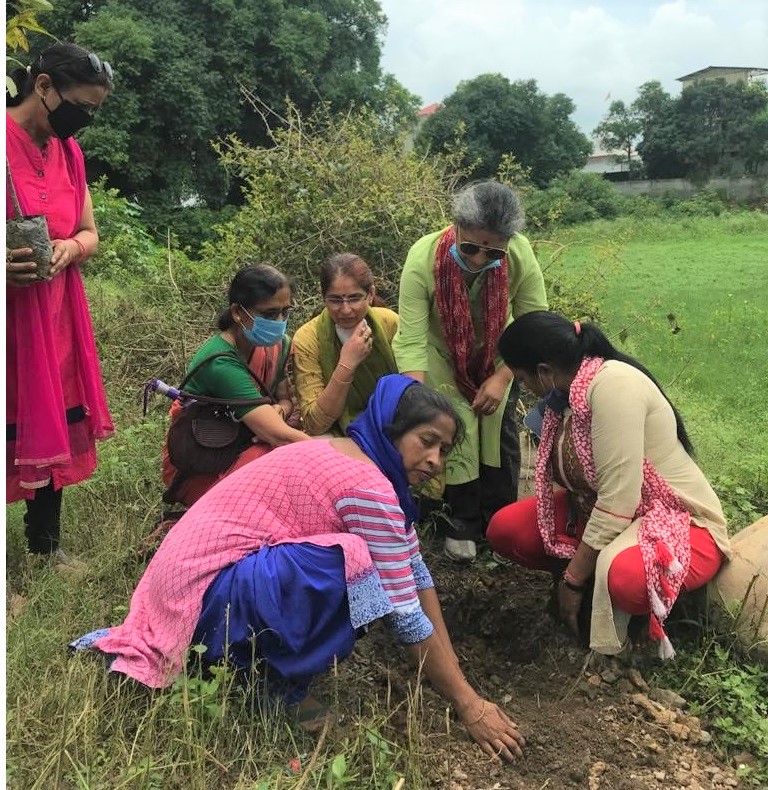 गौरा देवी जैव-विविधता तालाब संरक्षण हेतु हेरला पर्व में वृक्षारोपण