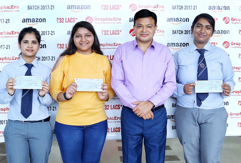 ग्राफिक एरा की तीन और छात्राओं का अमेजॉन में चयन, अध्यक्ष डॉ0 घनशाला द्वारा छात्राओं को 21-21 हजार रुपये का पुरस्कार