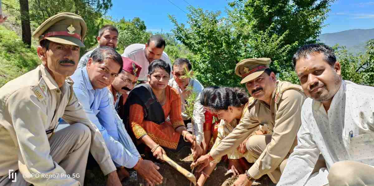 ब्लॉक प्रमुख सुनीता देवी ने जाखणीधार में किया पौधरोपण