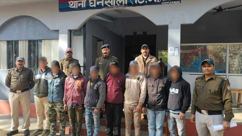 नेपाली मूल के 8अभियुक्तों को टिहरी पुलिस द्वारा 24 घंटे के अंदर किया गया गिरफ्तार