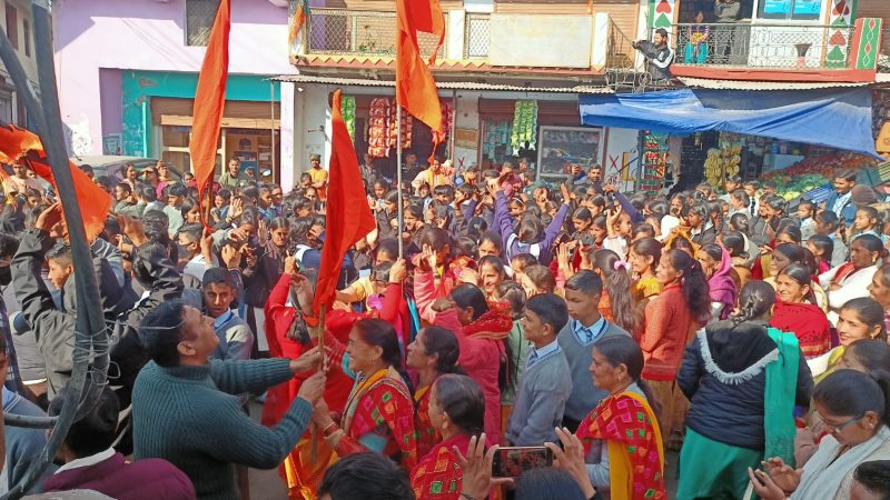 अक्षत कलश यात्रा का गजा में किया गया भव्य स्वागत