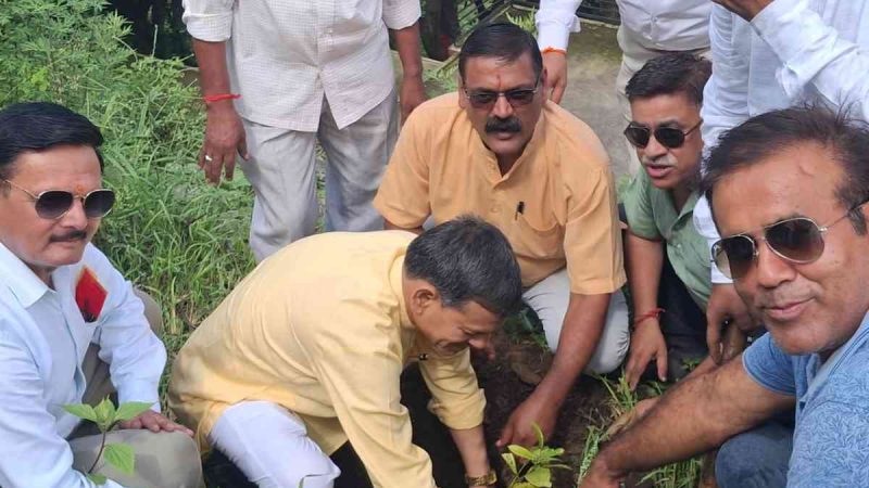 वृक्षारोपण कर श्रीदेव सुमन को उनके बलिदान दिवस पर किया याद