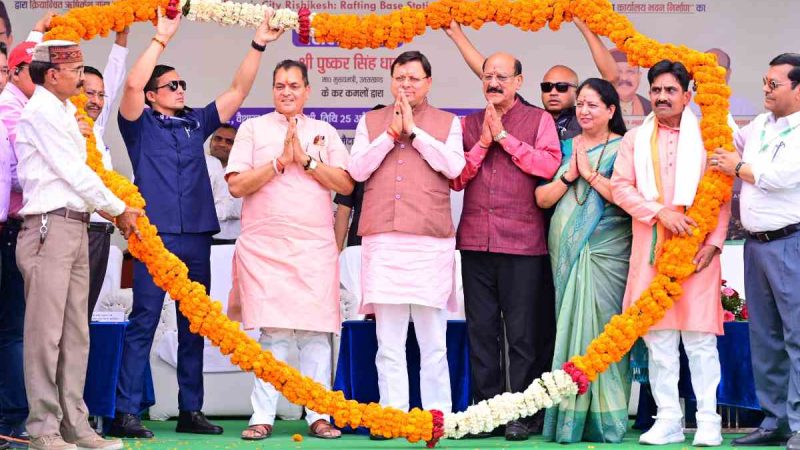 मुख्यमंत्री ने किया आइकॉनिक सिटी ऋषिकेश राफ्टिंग बेस स्टेशन और बहुमंजिला कार पार्किंग का शिलान्यास