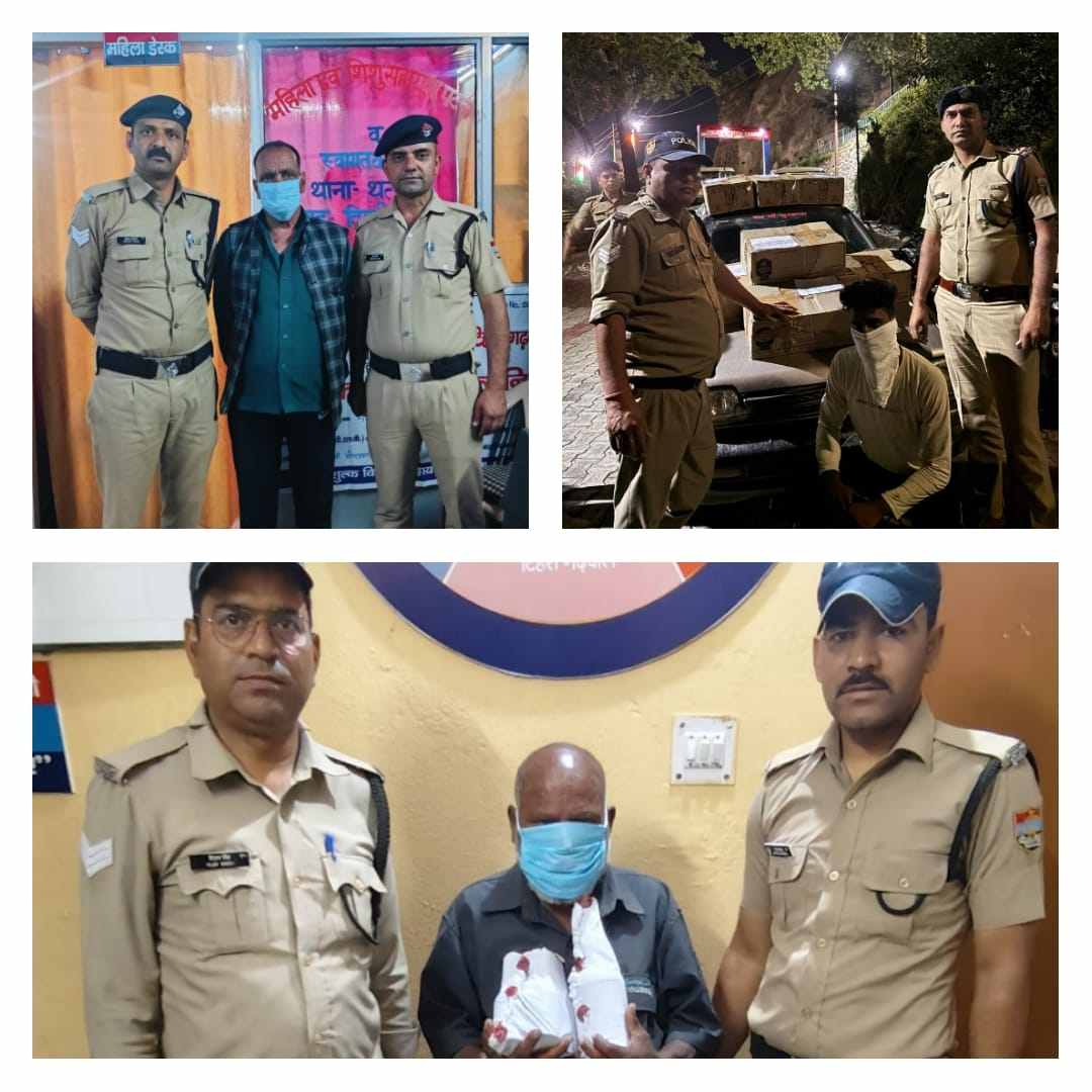 टिहरी पुलिस ने तीन मामलों में अवैध शराब के साथ 3 अभियुक्तों को किया गिरफ्तार