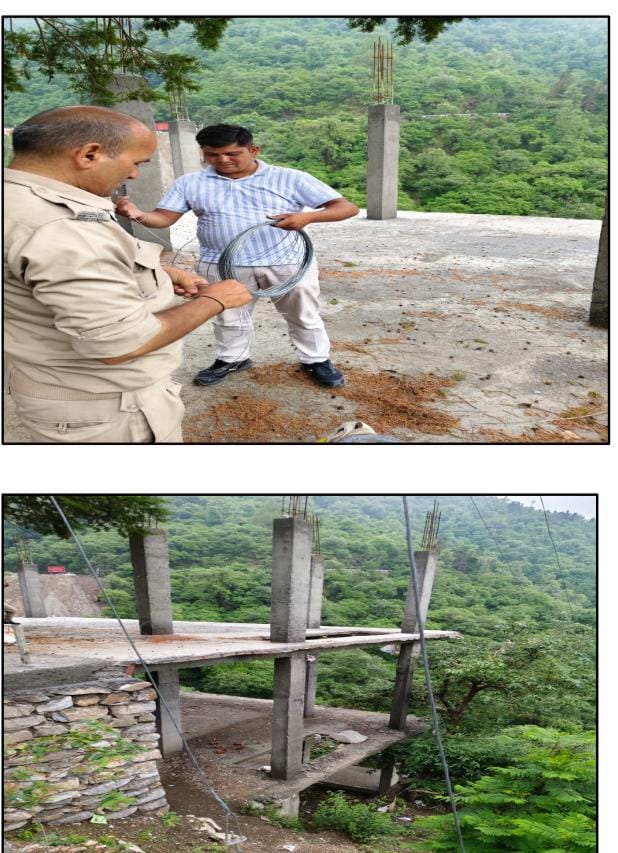 अतिक्रमण पर चला प्रशासन का बुलडोजर – केम्पटी फॉल क्षेत्र में पांच अवैध निर्माण सील