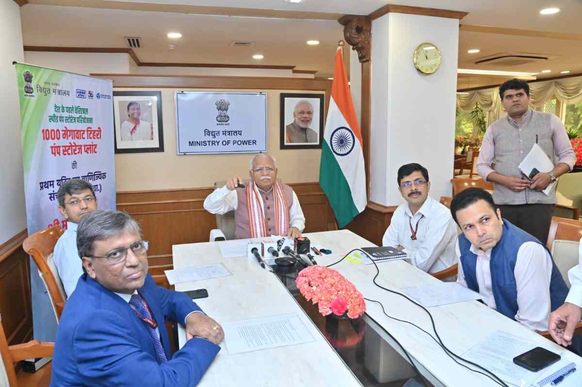 भारत के पहले वेरिएबल स्पीड पंप स्टोरेज प्लांट की पहली इकाई की सीओडी प्रक्रिया प्रारंभ– केंद्रीय मंत्री श्री मनोहर लाल ने की सराहना