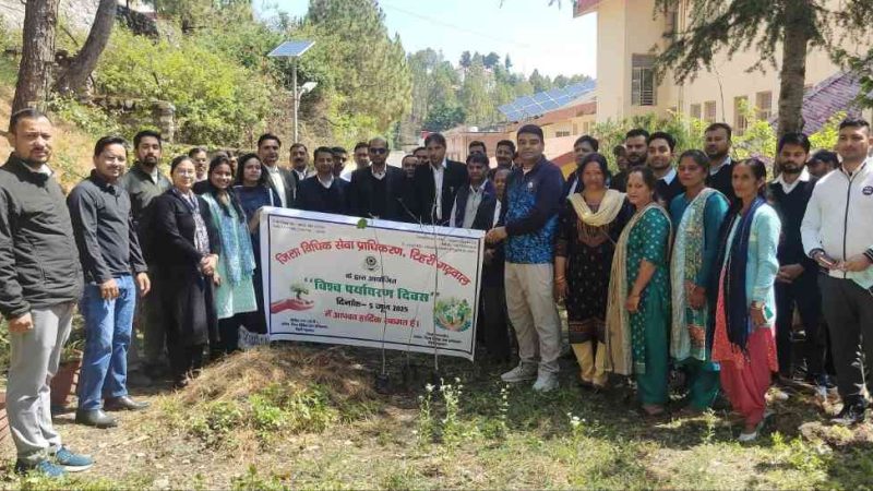 जिला न्यायालय टिहरी में किया वृक्षारोपण