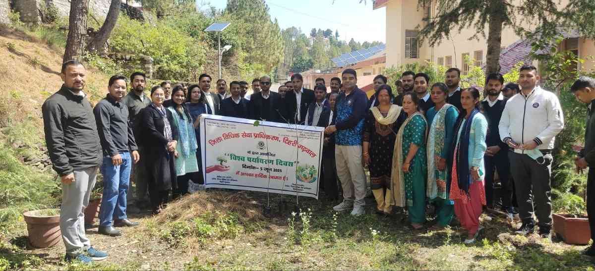 जिला न्यायालय टिहरी में किया वृक्षारोपण