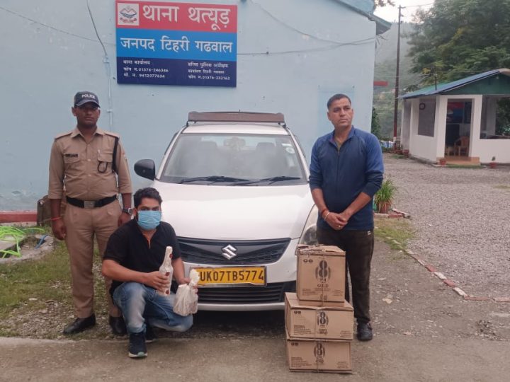 थत्युड़ पुलिस ने पकड़ी 3 पेटी अवैध अंग्रेजी शराब, एक अभियुक्त गिरफ्तार, वाहन सीज